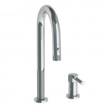 Watermark 111-9.1.3PG2-SP4V-PC - Deck Mounted 2 Hole Gooseneck Prep Faucet with Pull Down Spray