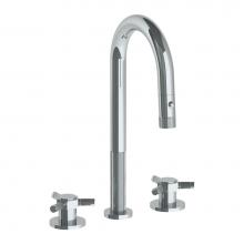 Watermark 111-9PG4-SP5-PC - Deck Mounted 3 Hole Gooseneck Prep Faucet with Pull Down Spray