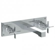 Watermark 115-2.2PLT-MZ5-PC - Wall Mounted 3 Hole Lavatory Set with 7 5/8'' CTC Spout and Wall Plate