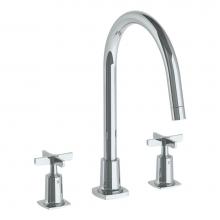 Watermark 115-7-MZ5-PN - Deck Mounted 3 Hole Gooseneck Kitchen Set