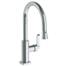Watermark 115-7.3PG4-MZ4-PC - Deck Mounted 1 Hole Gooseneck Kitchen Faucet with Pull Down Spray - Low Spout