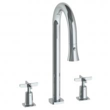 Watermark 115-9PG4-MZ5-PC - 3 Hole Gooseneck Prep Faucet w Pull Down Spray Deck Mount