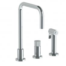 Watermark 22-7.1.3A-TIAV-PC - Deck Mounted 3 Hole Square Top Kitchen Set -  Includes Side Spray