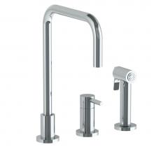 Watermark 22-7.1.3A-TIBV-PC - Deck Mounted 3 Hole Square Top Kitchen Set -  Includes Side Spray