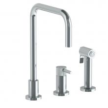 Watermark 22-7.1.3A-TICV-PC - Deck Mounted 3 Hole Square Top Kitchen Set -  Includes Side Spray