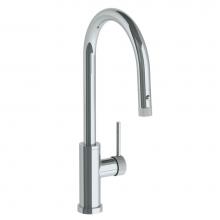 Watermark 22-7.3PG2-TIC-PC - Deck Mounted 1 Hole Gooseneck Kitchen Faucet with Pull Down Spray - High Spout
