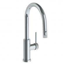 Watermark 22-7.3PG4-TIC-PC - Deck Mounted 1 Hole Gooseneck Kitchen Faucet with Pull Down Spray - Low Spout