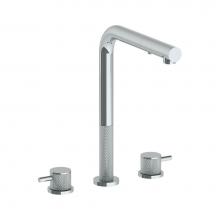 Watermark 22-7P1-TIC-PC - Deck Mounted 3 Hole Square Top Kitchen Faucet with Pull Out Spray