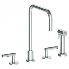Watermark 23-7.1-L8-PC - Deck Mounted 4 Hole Square Top Kitchen Set -  Includes Side Spray