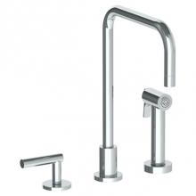 Watermark 23-7.1.3A-L8-PC - Deck Mounted 3 Hole Square Top Kitchen Set -  Includes Side Spray