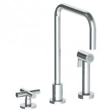 Watermark 23-7.1.3A-L9-PC - Deck Mounted 3 Hole Square Top Kitchen Set -  Includes Side Spray