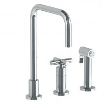 Watermark 23-7.1.3A-L9V-PC - Deck Mounted 3 Hole Square Top Kitchen Set -  Includes Side Spray