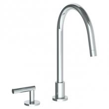 Watermark 23-7.1.3G-L8-SN - Deck Mounted 2 Hole Gooseneck Kitchen Faucet
