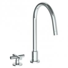 Watermark 23-7.1.3G-L9-SN - Deck Mounted 2 Hole Gooseneck Kitchen Faucet