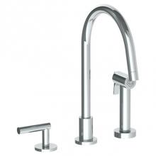 Watermark 23-7.1.3GA-L8-PC - Deck Mounted 3 Hole Gooseneck Kitchen Set -  Includes Side Spray