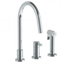 Watermark 23-7.1.3GA-L8V-PC - Deck Mounted 3 Hole Gooseneck Kitchen Set -  Includes Side Spray