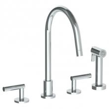 Watermark 23-7.1G-L8-PC - Deck Mounted 4 Hole Gooseneck Kitchen Set -  Includes Side Spray