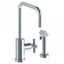 Watermark 23-7.4-L9-PC - Deck Mounted 2 Hole Square Top Kitchen Set -  Includes Side Spray
