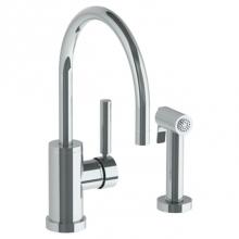Watermark 23-7.4G-L8-PC - Deck Mounted 2 Hole Gooseneck Kitchen Set -  Includes Side Spray