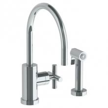 Watermark 23-7.4G-L9-PC - Deck Mounted 2 Hole Gooseneck Kitchen Set -  Includes Side Spray