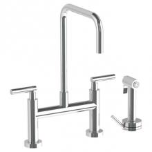 Watermark 23-7.65-L8-PC - Deck Mounted Bridge Square Top Kitchen Faucet with Independent Side Spray