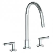 Watermark 23-7G-L8-PC - Deck Mounted 3 Hole Gooseneck Kitchen Faucet