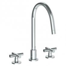 Watermark 23-7G-L9-PC - Deck Mounted 3 Hole Gooseneck Kitchen Faucet