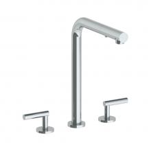 Watermark 23-7P1-L8-PC - Deck Mounted 3 Hole Square Top Kitchen Faucet with Pull Out Spray