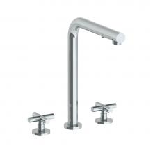 Watermark 23-7P1-L9-PC - Deck Mounted 3 Hole Square Top Kitchen Faucet with Pull Out Spray