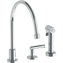 Watermark 23-7.1.3EGA-L8-PC - Deck Mounted 3 Hole Extended Gooseneck Kitchen Set - Includes Side Spray
