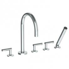 Watermark 23-8.1-L8-PC - Deck Mounted 5 Hole Gooseneck Bath set