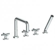 Watermark 23-8.26.1-L9-PC - Deck Mounted 5 Hole Square Bath set