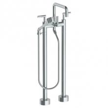Watermark 23-8.26.3V-L8-PC - Floor Standing Bath set with Square Spout and Volume Hand Shower