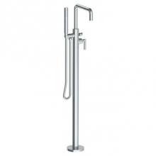 Watermark 23-8.8-L8-PC - Single Hole Floor Standing Square Bath set with Hand Shower