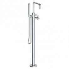 Watermark 23-8.8-L9-PC - Single Hole Floor Standing Square Bath set with Hand Shower