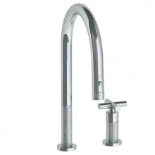 Watermark 27-7.1.3PG2-CL15V-CL - Deck Mounted 2 Hole Gooseneck Kitchen Faucet with Pull Down Spray