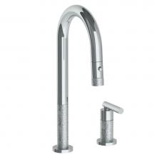 Watermark 27-9.1.3PG2-CL14V-CL - Deck Mounted 2 Hole Gooseneck Prep Faucet with Pull Down Spray