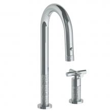 Watermark 27-9.1.3PG2-CL15V-CL - Deck Mounted 2 Hole Gooseneck Prep Faucet with Pull Down Spray