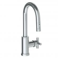 Watermark 27-9.3PG2-CL15-CL - Deck Mounted 1 Hole Gooseneck Prep Faucet with Pull Down Spray