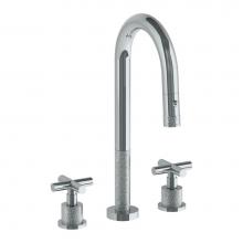 Watermark 27-9PG4-CL15-PC - Deck Mounted 3 Hole Gooseneck Prep Faucet with Pull Down Spray