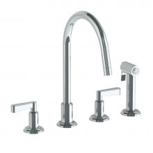 Watermark 29-7.1-TR24-PC - Deck Mounted 4 Hole Gooseneck Kitchen Set -  Includes Side Spray