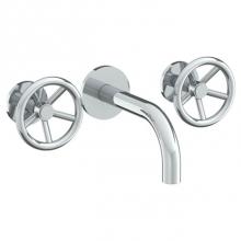 Watermark 31-2.2M-BK-PC - Wall Mounted 3 Hole Lavatory Set with 8 3/4'' Spout