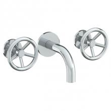 Watermark 31-2.2S-BK-PC - Wall Mounted 3 Hole Lavatory Set with 6'' Spout