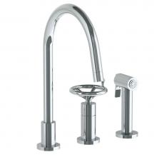 Watermark 31-7.1.3GA-BKA1V-PC - Deck Mounted 3 Hole Gooseneck Kitchen Set -  Includes Side Spray