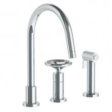 Watermark 31-7.1.3GA-BKV-PC - Deck Mounted 3 Hole Gooseneck Kitchen Set -  Includes Side Spray