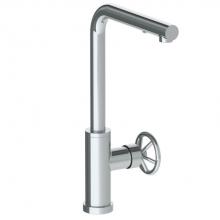 Watermark 31-7.3P1-BK-PC - Deck Mounted 1 Hole Square Top Kitchen Faucet with Pull Out Spray - High Spout