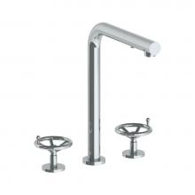 Watermark 31-7P1-BKA1-PC - Deck Mounted 3 Hole Square Top Kitchen Faucet with Pull Out Spray