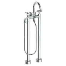 Watermark 31-8.3V-BK-PC - Floor Standing Gooseneck Bath Set with Volume Hand Shower