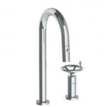 Watermark 31-9.1.3PG2-BKA1V-PC - Deck Mounted 2 Hole Gooseneck Prep Faucet with Pull Down Spray