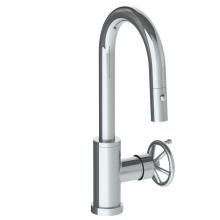 Watermark 31-9.3PG2-BKA1-PC - Deck Mounted 1 Hole Gooseneck Prep Faucet with Pull Down Spray